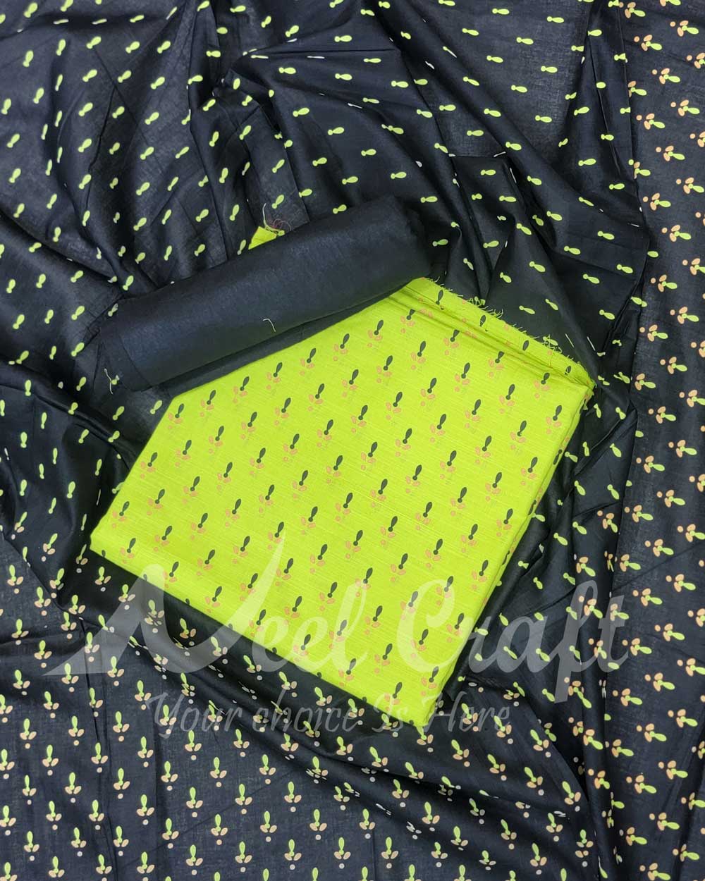 Kokila | Unstitched Screen Print Three Piece