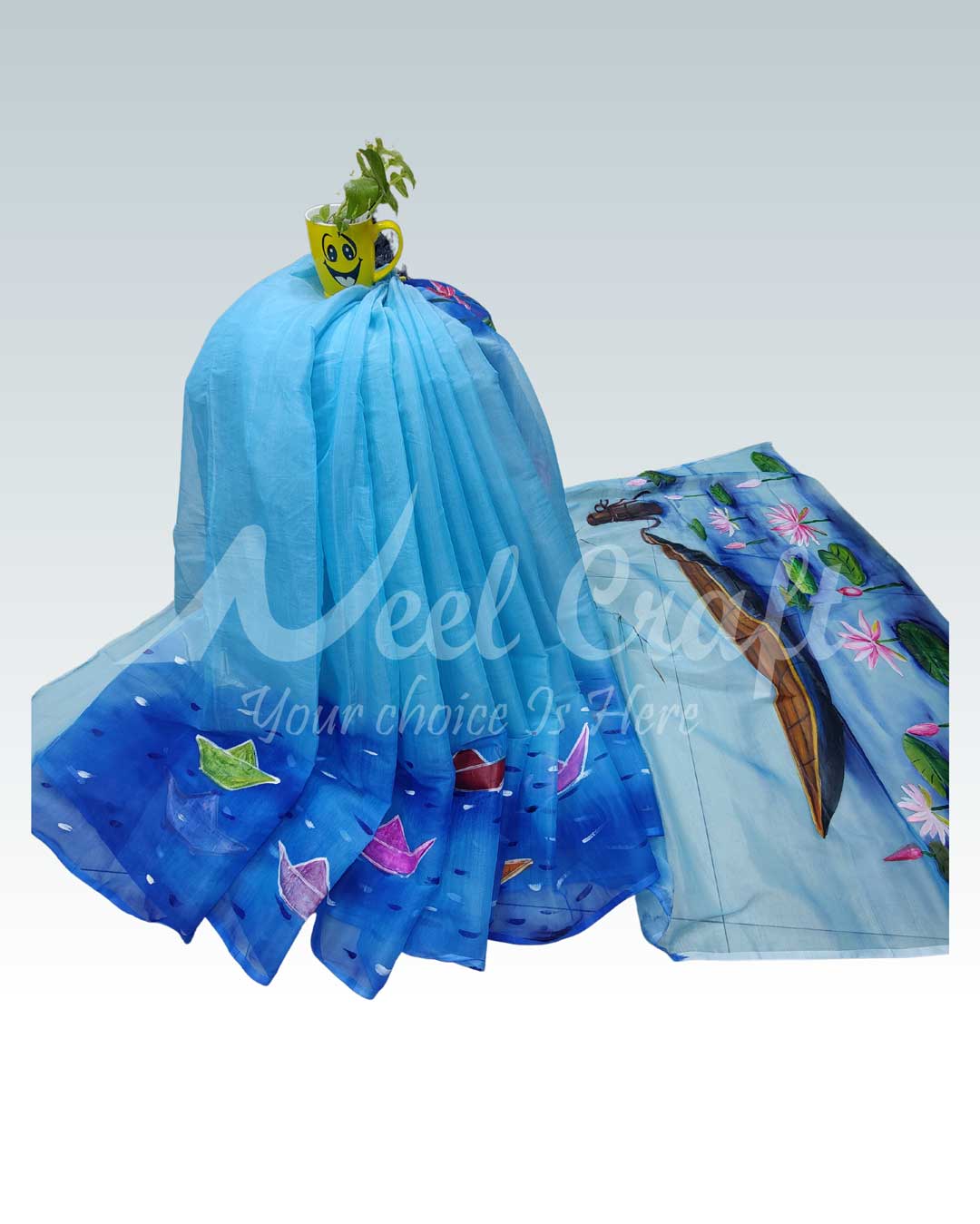 Neel-Craft-hand-work-sharee-for-women-blue