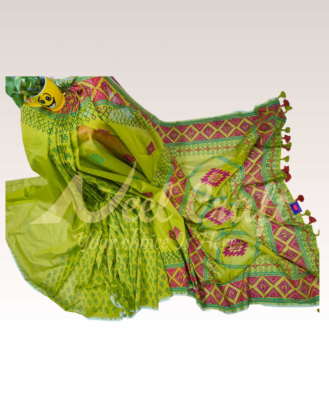 Neel-Craft-hand-work-sharee-for-women-yellow