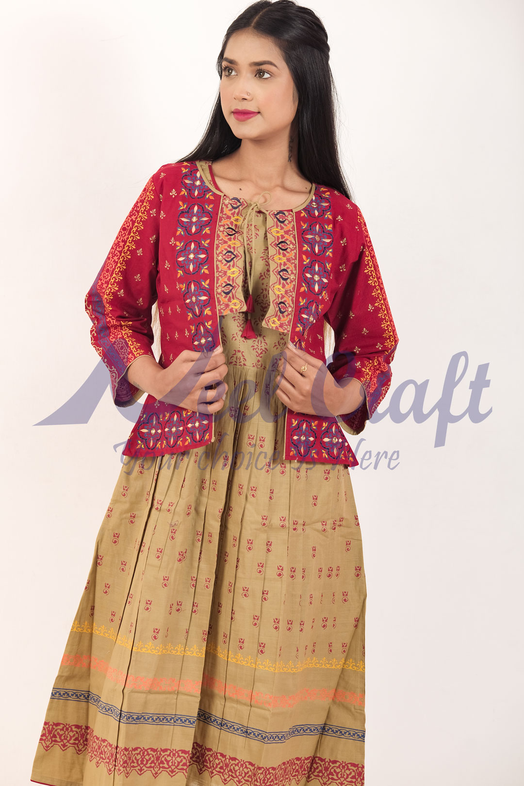 Neel-craft-koti-one-piece-badam-red-1 Neel Craft Eid Special Koti One Piece