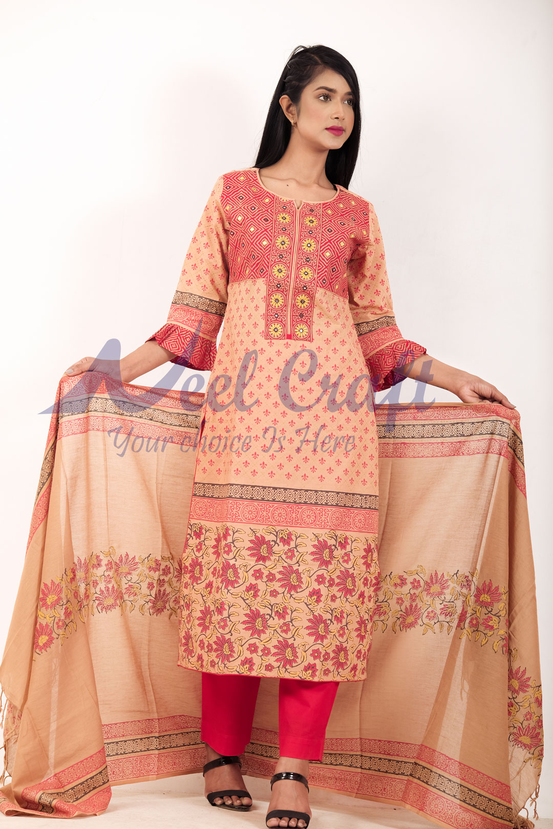 Eid Special Stitched Round Three Piece