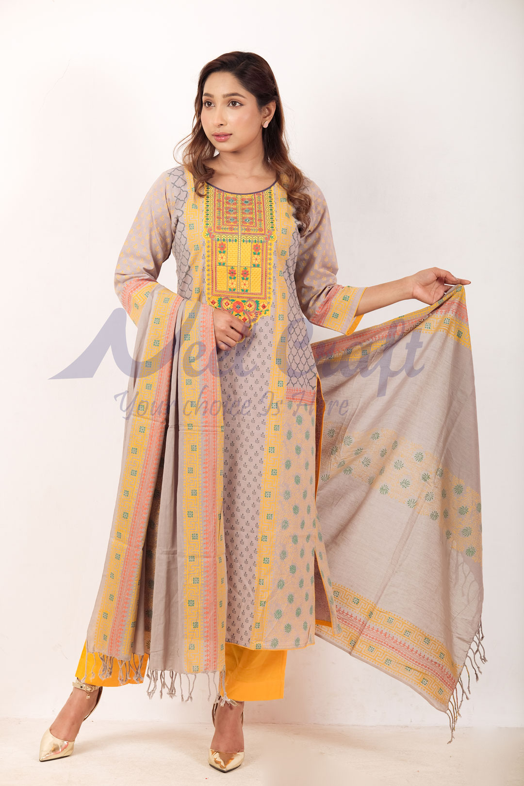 Eid Special Stitched Round Three Piece