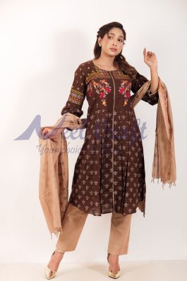 Eid Special Stitched Round Three Piece – SKD-E304